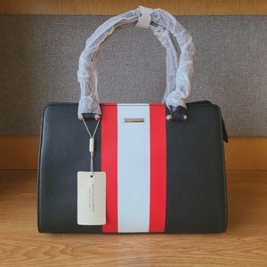 NWT David Jones Black Red White Satchel Handbag Purse Medium Crossbody